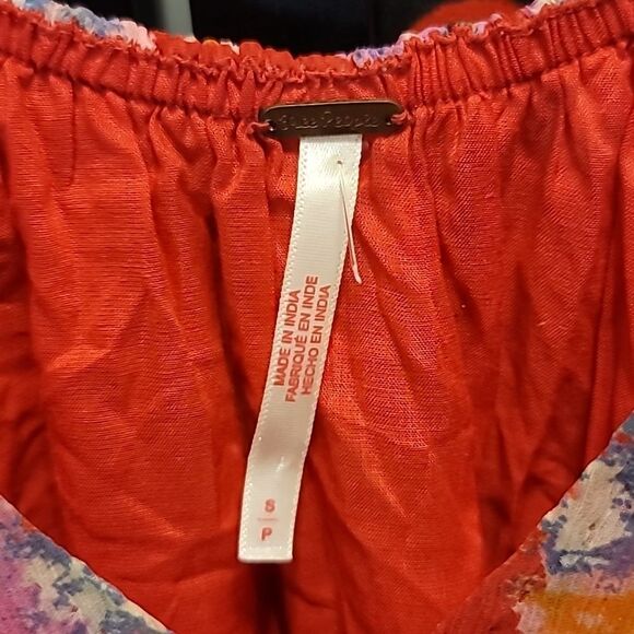 Free People Julianna Maxi Dress Ruffled Tiers V Neck Floral Print Cherry Small - Picture 7 of 13